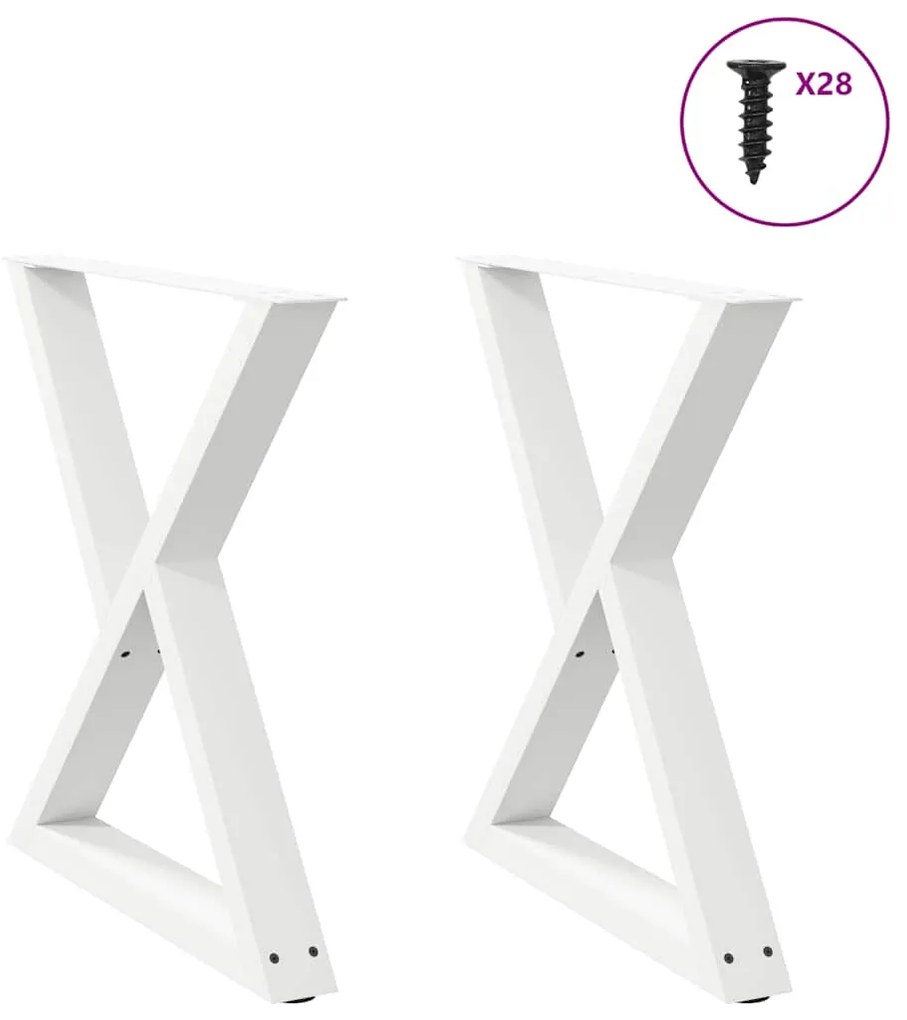 vidaXL Πόδια Τραπεζαρίας 2 τεμ. Λευκά 70x(72-73,3) εκ. Ατσάλι