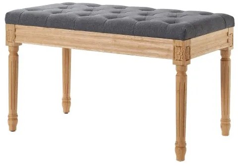 VEVOR Upholstered Bench, 16&quot;W Ottoman Bench, End of Bed Bench with Foam Padded Cushion and Rubberwood Legs, Tufted Footrest Stool Entryway Bench for Dining Room, Living Room, Bedroom, Hallway, Gray