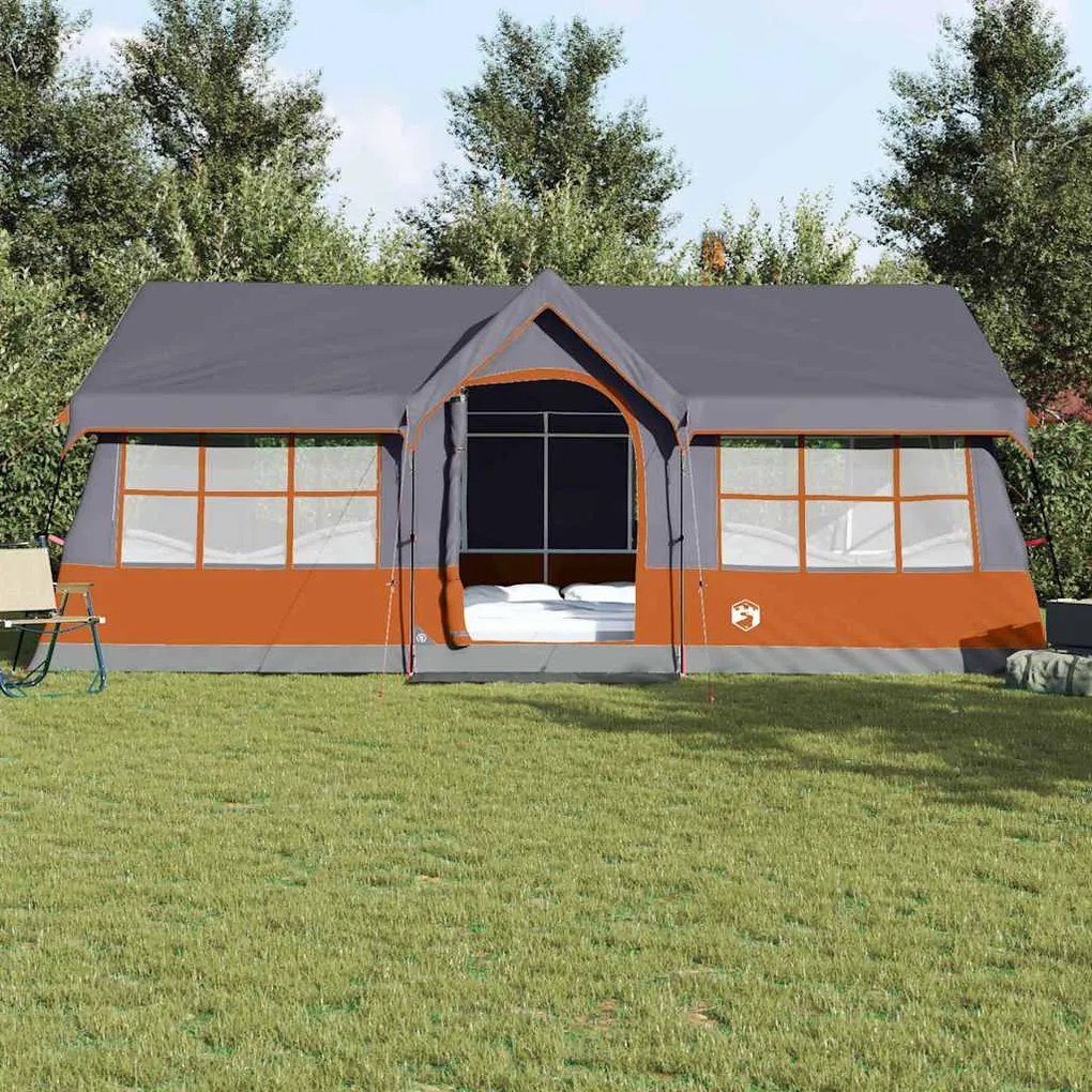 vidaXL Σκηνές Γκρι και πορτοκαλί 622 x 295 x 238 εκ. Πολυεστέρας