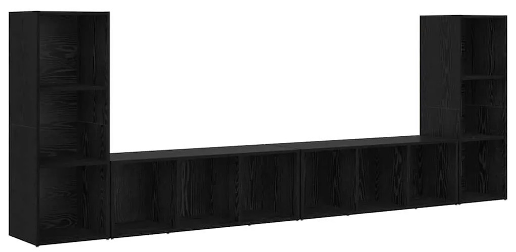 vidaXL Ντουλάπι TV 4 pcs Μαύρη δρυς 37 x 35 x 107.5 εκ