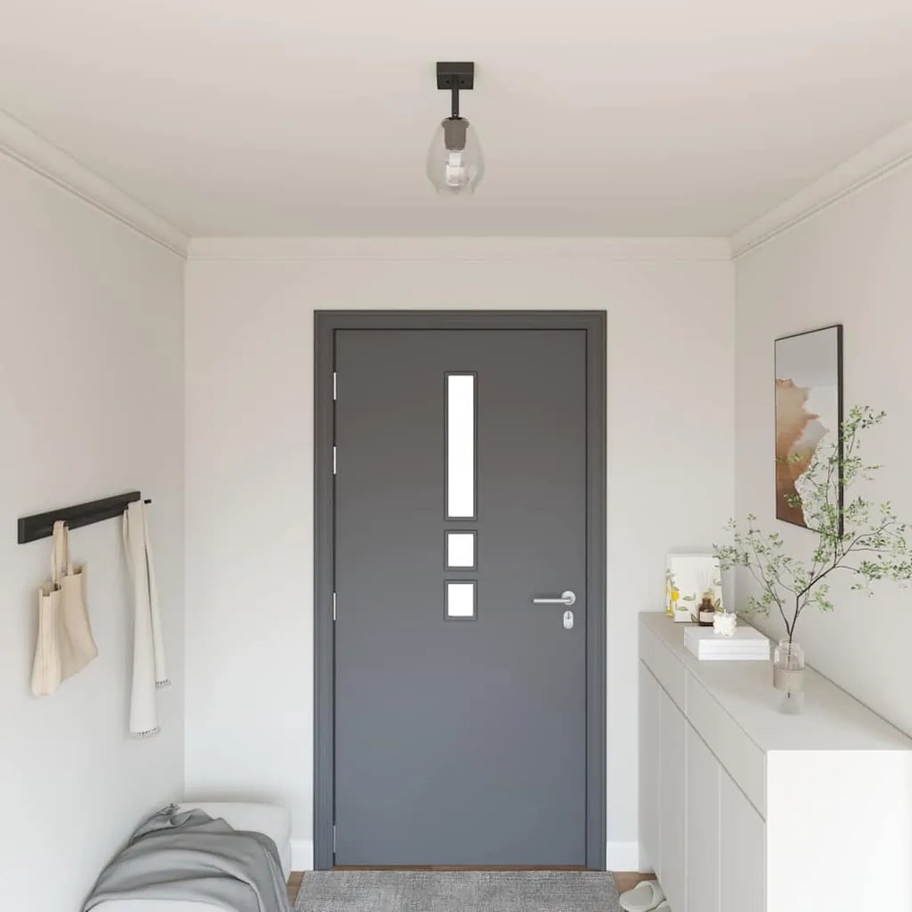 Σποτ οροφής Μαύρο 13 x 13 x 26 εκ. Γυαλί και Μέταλλο