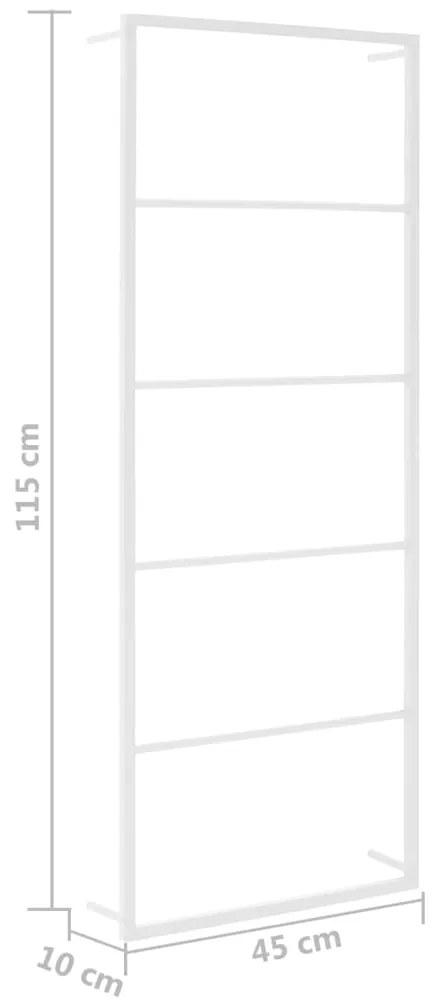 vidaXL Ράφι Πετσετών Λευκό Ατσάλινο 45x10x115 εκ.