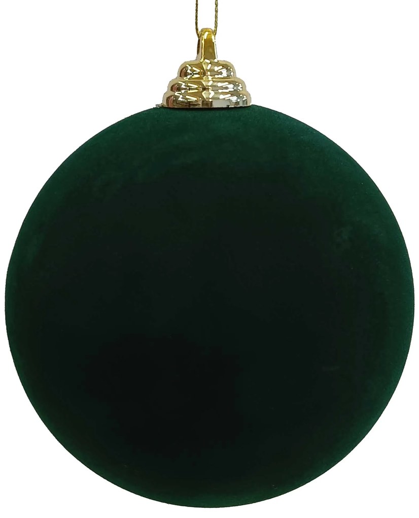 Χριστουγεννιάτικη Πράσινη Μπάλα Velvet 12cm 26268
