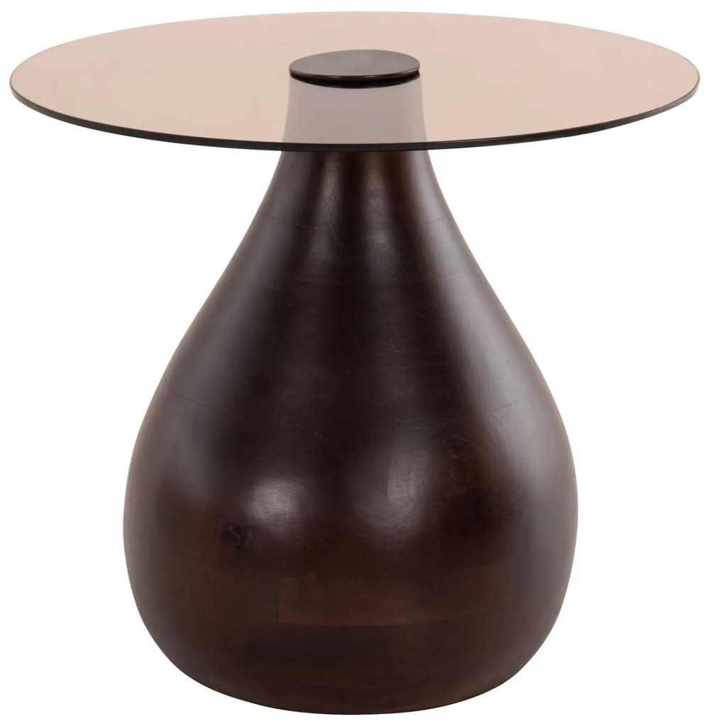 ΒΟΗΘΗΤΙΚΑ ΤΡΑΠΕΖΑΚΙΑ 2ΤΜΧ CHANG HM9668 ΞΥΛΟ MANGO-ΓΥΑΛΙ TOP Φ55x49,5Υ &amp; Φ40x36,5Υεκ.