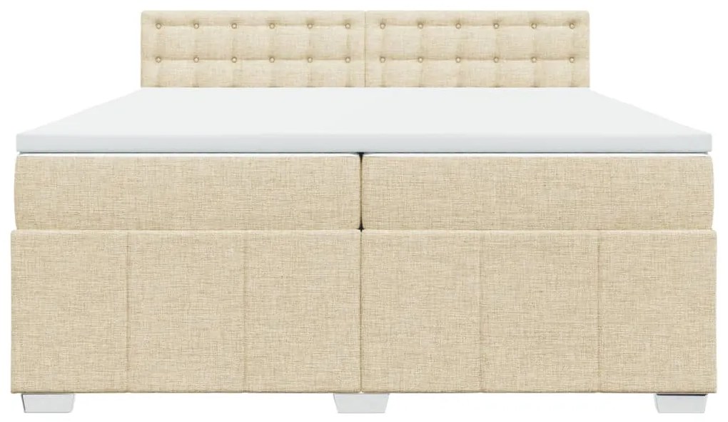 ΚΡΕΒΑΤΙ BOXSPRING ΜΕ ΣΤΡΩΜΑ ΚΡΕΜ 200X200 ΕΚ. ΥΦΑΣΜΑΤΙΝΟ 3289494