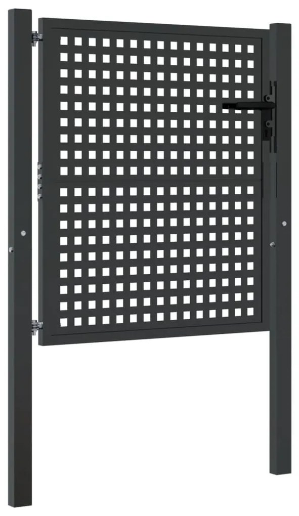 vidaXL Πόρτα Κήπου Ανθρακί 100x100 εκ. Ατσάλι