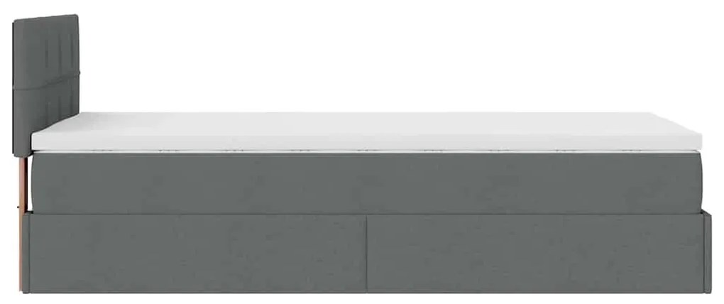 Οθωμανικό κρεβάτι με στρώμα σκούρο γκρι 90x190cm ύφασμα 3311422