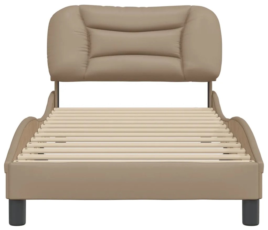 vidaXL Πλαίσιο κρεβατιού χωρίς Στρώμα Hvar Καπουτσίνο 80x200 εκ. Συνθ. Δέρμα