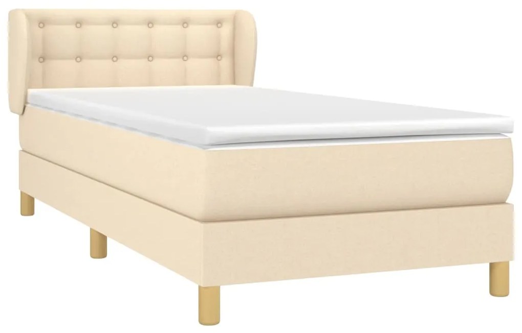 ΚΡΕΒΑΤΙ BOXSPRING ΜΕ ΣΤΡΩΜΑ ΚΡΕΜ 90X190 ΕΚ.ΥΦΑΣΜΑΤΙΝΟ 3127090