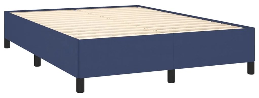 Κρεβάτι Boxspring με Στρώμα Μπλε 140x200 εκ. Υφασμάτινο - Μπλε