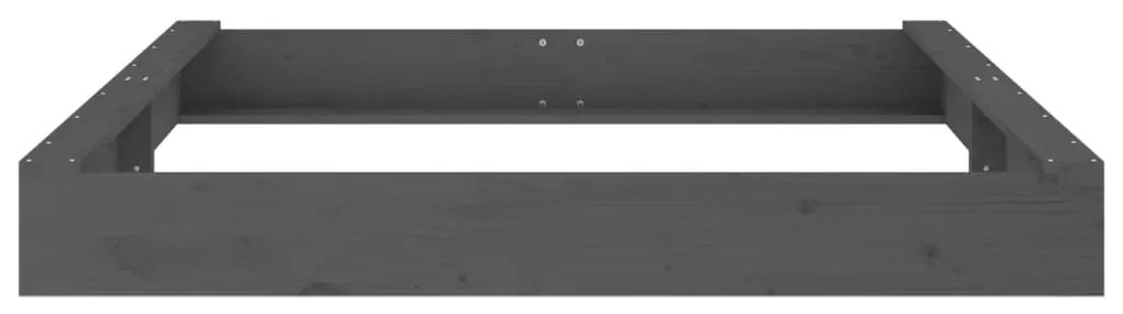 vidaXL Αμμοδόχος με Καθίσματα Γκρι Τετράγωνη από Μασίφ Ξύλο Πεύκου