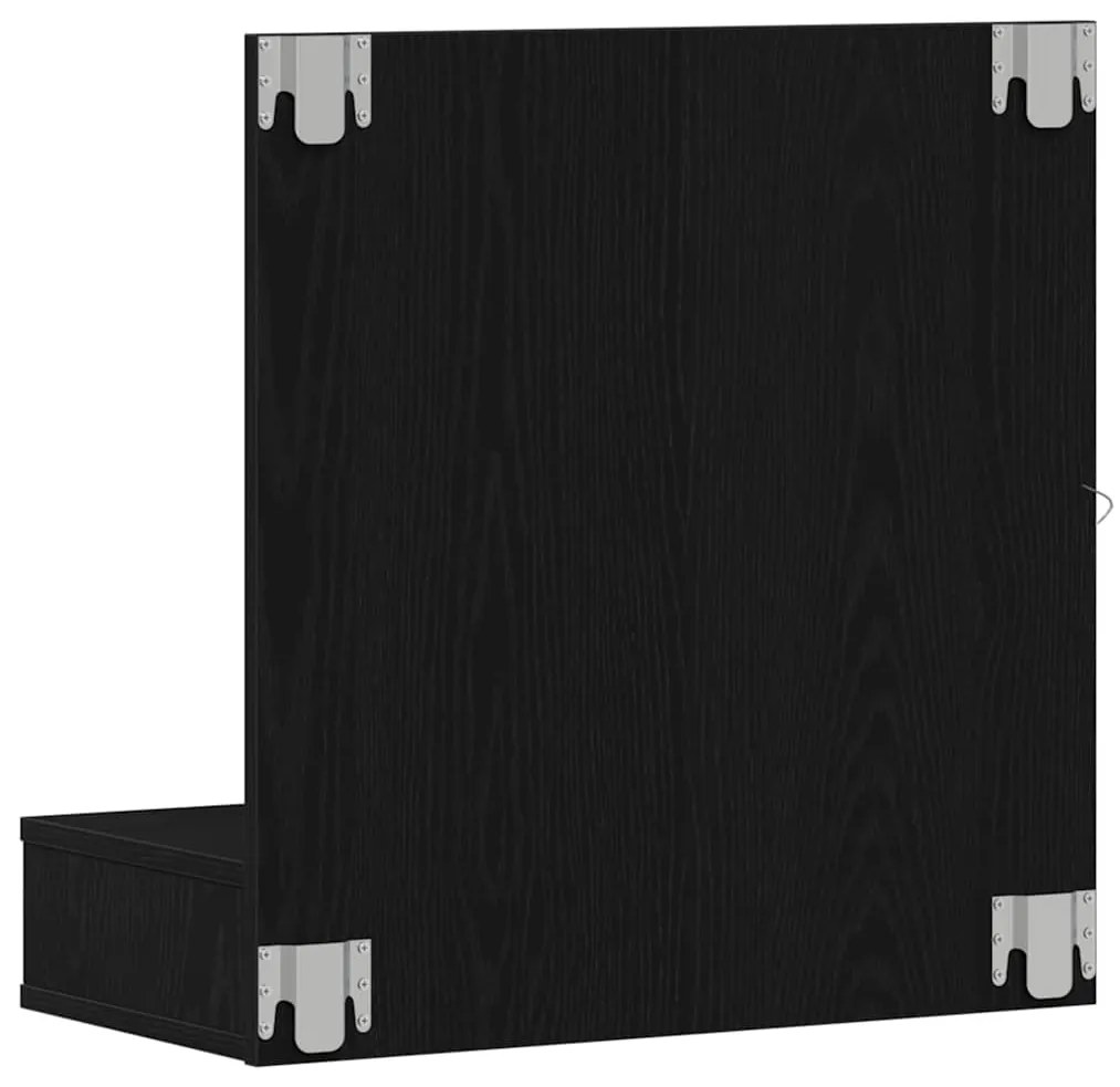 vidaXL Ντουλάπα Καθρέφτη με ράφι Μαύρη δρυς 62 x 31.5 x 62 εκ.