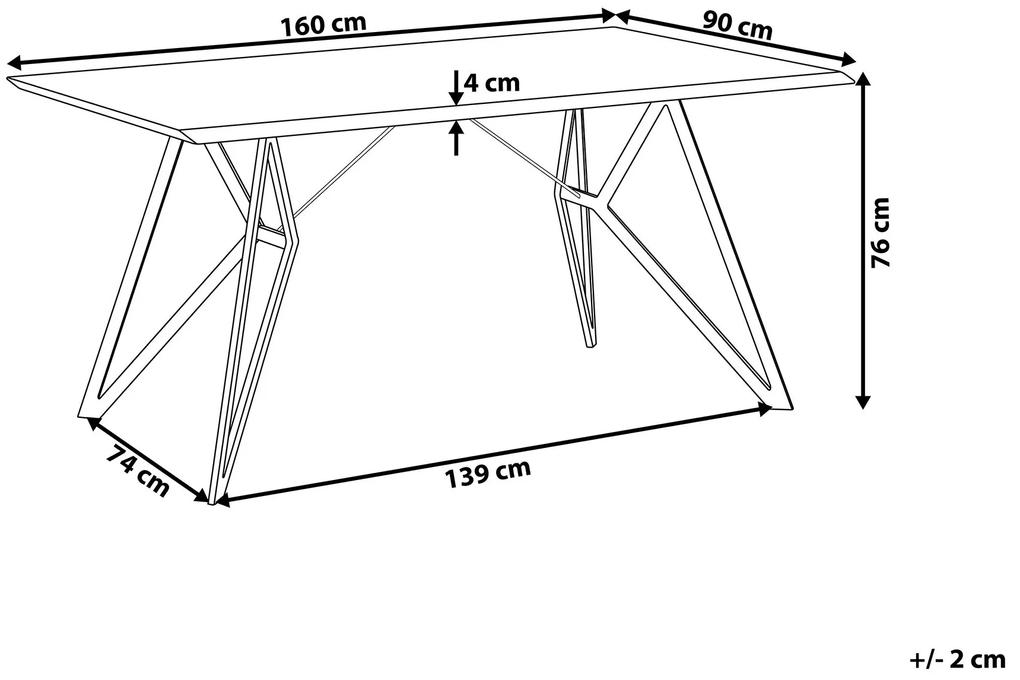 Τραπέζι Berwyn 1192, Σκυρόδεμα, Μαύρο, 76x90x160cm, 37 kg, Ινοσανίδες μέσης πυκνότητας, Μέταλλο | Epipla1.gr