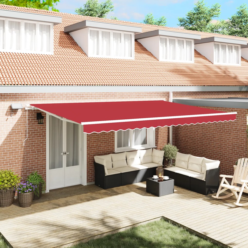 vidaXL Ανασυρόμενη τέντα with Κόκκινο 500 x 300 εκ Κόκκινο