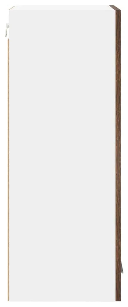 vidaXL Κρεμαστό ντουλάπι Καπνιστός Δρυς και Λευκό 40 x 31 x 80 εκ.