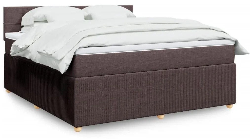 ΚΡΕΒΑΤΙ BOXSPRING ΜΕ ΣΤΡΩΜΑ ΣΚΟΥΡΟ ΚΑΦΕ 180X200 ΕΚ ΥΦΑΣΜΑΤΙΝΟ 3289838