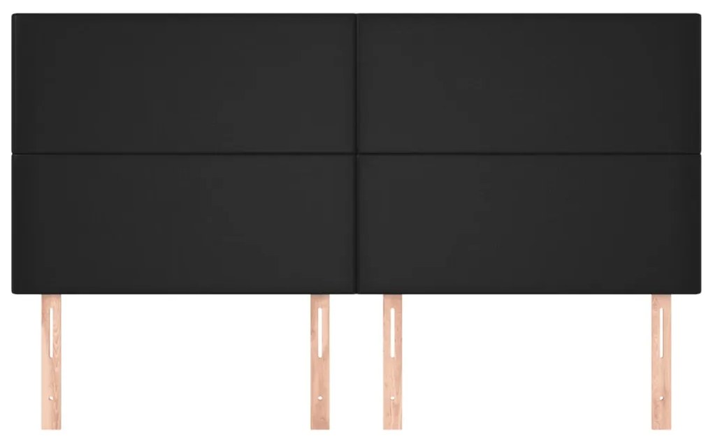 vidaXL Κεφαλάρια Κρεβατιού 4 τεμ. Μαύρο 100x5x78/88 εκ.Συνθετικό Δέρμα