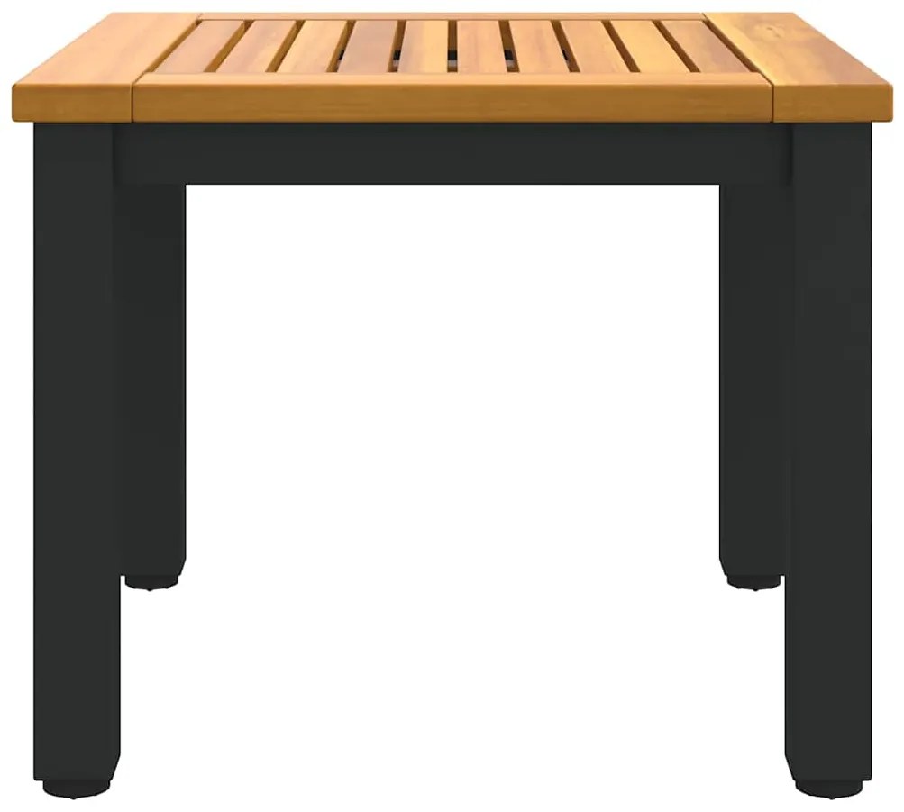 vidaXL Υπαίθρια Τραπέζια Φυσικό και μαύρο 45 x 45 x 38 εκ.