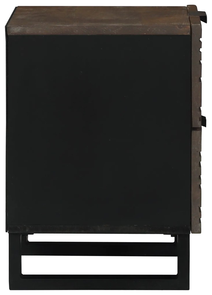 vidaXL Κομοδίνα - Σετ 2, 40x33.5x46 εκ., Από Μασίφ Ξύλο Μάνγκο