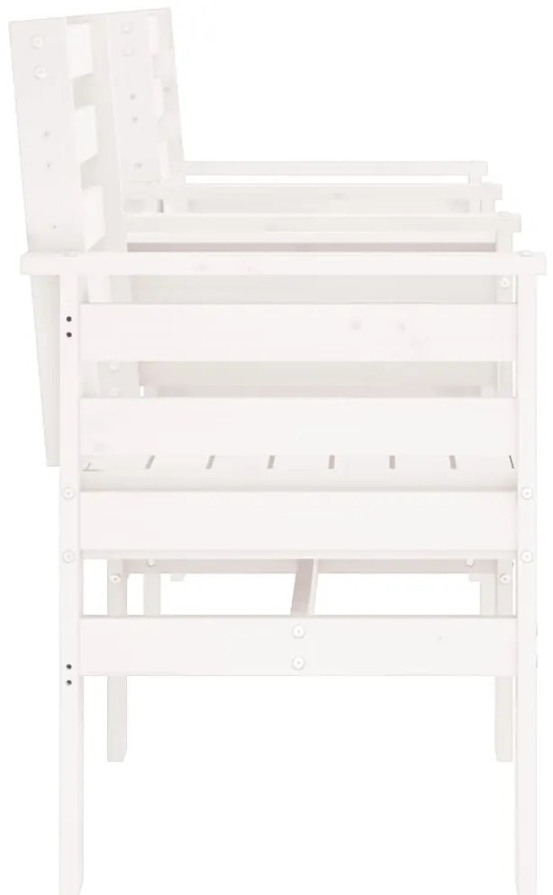 vidaXL Πάγκος Κήπου με Τραπέζι Διθέσιος Λευκό Μασίφ Πεύκο