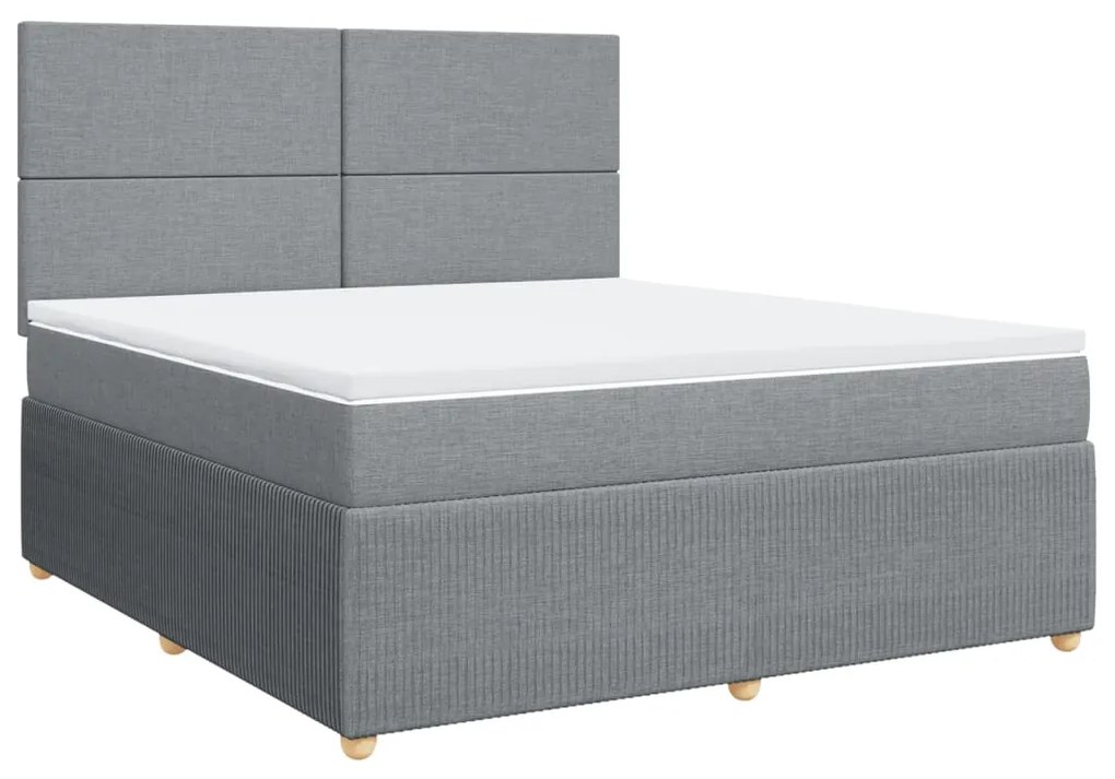 ΚΡΕΒΑΤΙ BOXSPRING ΜΕ ΣΤΡΩΜΑ ΑΝΟΙΧΤΟ ΓΚΡΙ 180X200 ΕΚ. ΥΦΑΣΜΑΤΙΝΟ 3294428