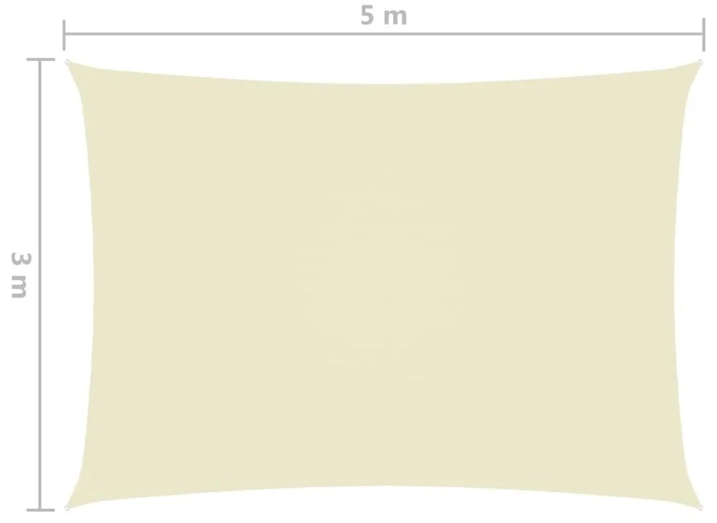 Πανί Σκίασης Ορθογώνιο Κρεμ 3 x 5 μ. από Ύφασμα Oxford - Κρεμ