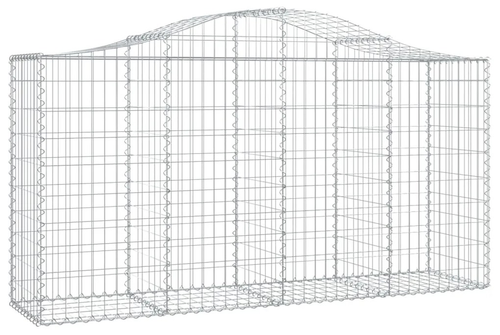 Συρματοκιβώτια Τοξωτά 3 τεμ. 200x50x100/120 εκ. Γαλβαν. Ατσάλι - Ασήμι