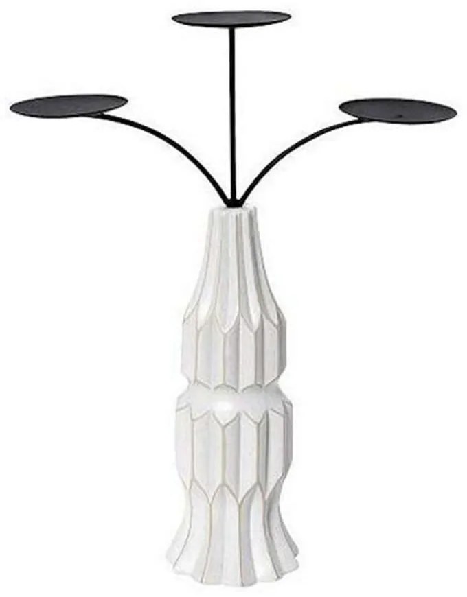 Κηροπήγιο 3 Θέσεων GIO105K2 Λευκό Ματ 44,5x34,2x11cm Espiel Κεραμικό