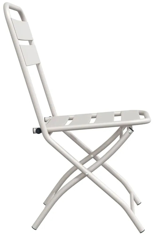 vidaXL Πτυσσόμενη Καρέκλα Κήπου 2 pcs Μπεζ 55 x 56.5 x 91εκ Ατσάλι