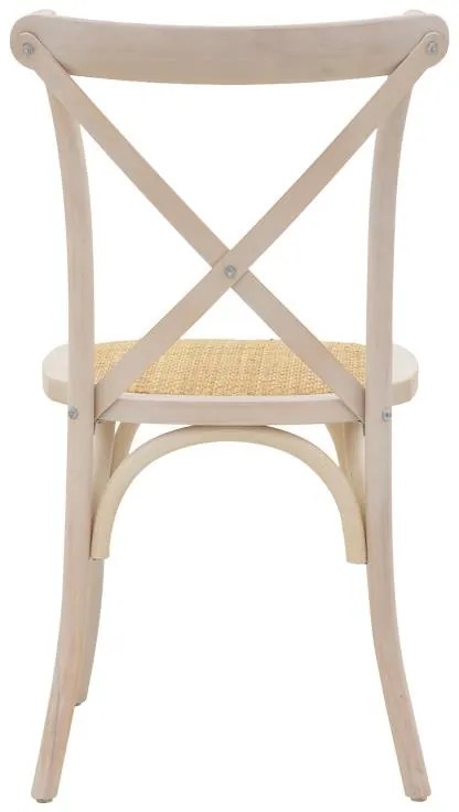 Καρέκλα Dylon στοιβαζόμενη white wash ξύλο οξιάς-έδρα φυσικό rattan 48x52x89εκ 48x52x89 εκ.