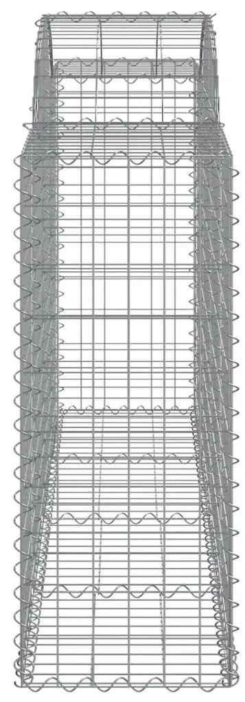 Συρματοκιβώτια Τοξωτά 15 τεμ. 200x50x100/120 εκ. Γαλβαν. Ατσάλι - Ασήμι