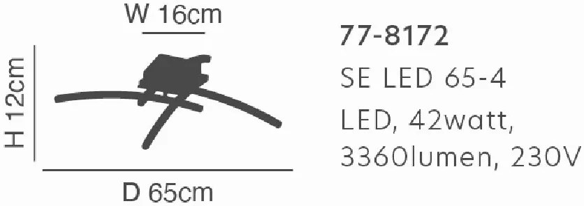 Φωτιστικό Οροφής - Πλαφονιέρα SE LED 65-4 XENA CEILING BRUSHED GOLD Ε3 - 21W - 50W - 77-8172