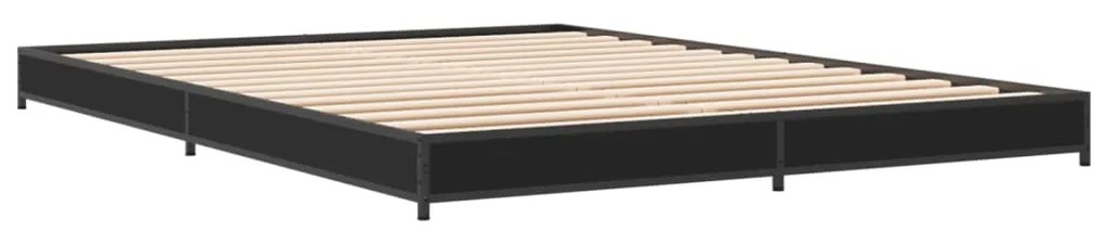 vidaXL Πλαίσιο Κρεβατιού Μαύρο 120x200 εκ. Επεξ. Ξύλο &amp; Μέταλλο
