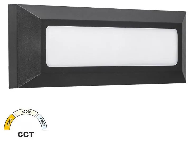 Adeleq Φωτιστικό LED PC Επίτοιχο Ορθογώνιο 4W CCT IP65 Γραφίτης 3-9718