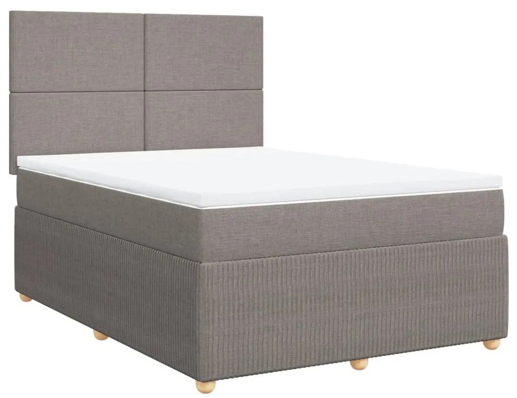 vidaXL Κρεβάτι Boxspring με Στρώμα Taupe 160x200 εκ. Υφασμάτινο