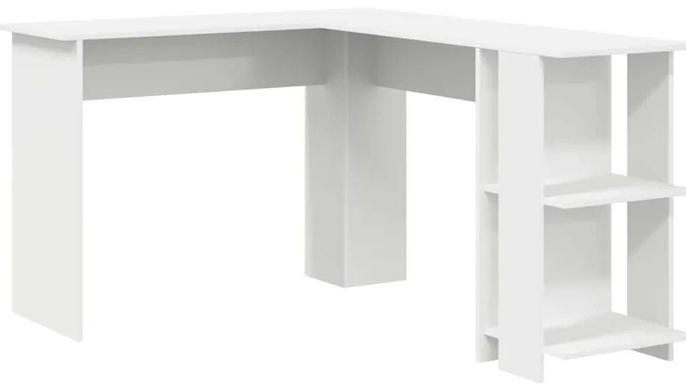 vidaXL Γωνιακό γραφείο Λευκό 140 x 113,5 x 75 εκ. Επεξεργασμένο ξύλο