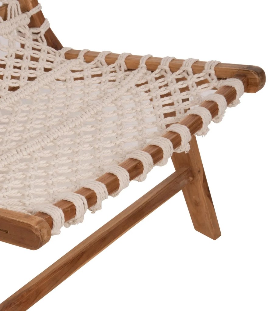 Πολυθρόνα ANTIB C9466.01 Ξύλο ΤΕΑΚ με Nylon Λευκό Σχοινί 65x77x68Υεκ. 65x77x68 εκ.