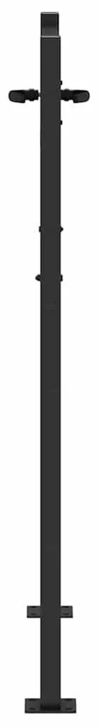 vidaXL Πύλη Κήπου Μαύρο 105 x 125 cm Ατσάλι με Επικάλυψη Πούδρας