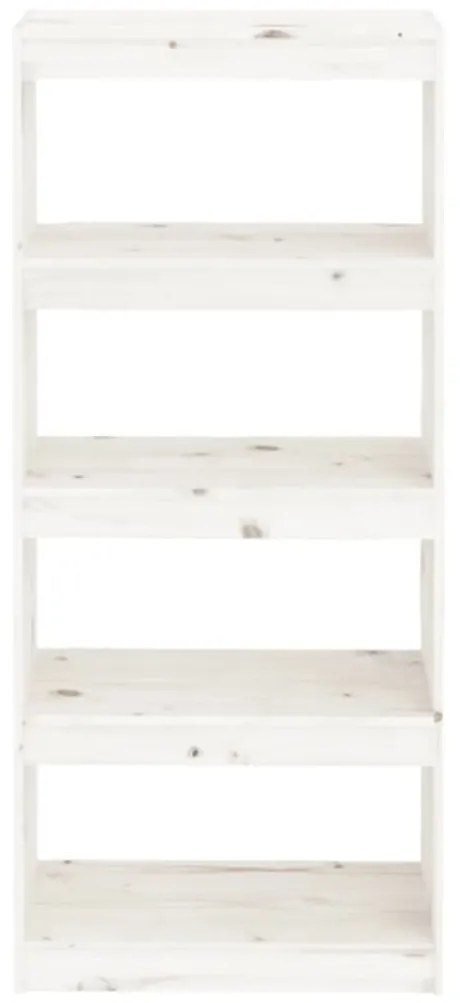 vidaXL Βιβλιοθήκη/Διαχωριστικό Χώρου Λευκή 60x30x135,5 εκ. Μασίφ Πεύκο