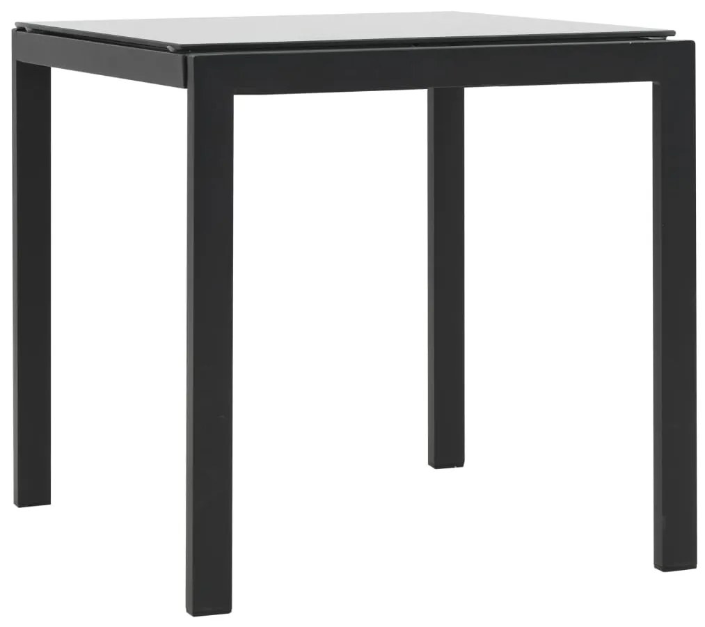 vidaXL Ξαπλώστρες 2 τεμ. Μαύρες Συνθετικό Ρατάν/Textilene με Τραπέζι