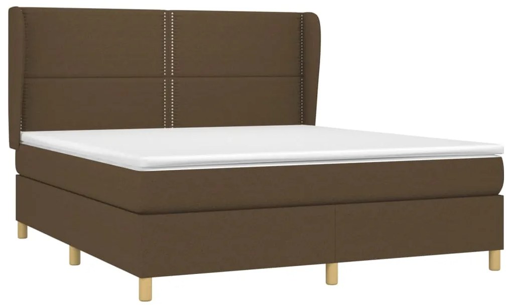 ΚΡΕΒΑΤΙ BOXSPRING ΜΕ ΣΤΡΩΜΑ ΣΚΟΥΡΟ ΚΑΦΕ 160X200 ΕΚ ΥΦΑΣΜΑΤΙΝΟ 3128456