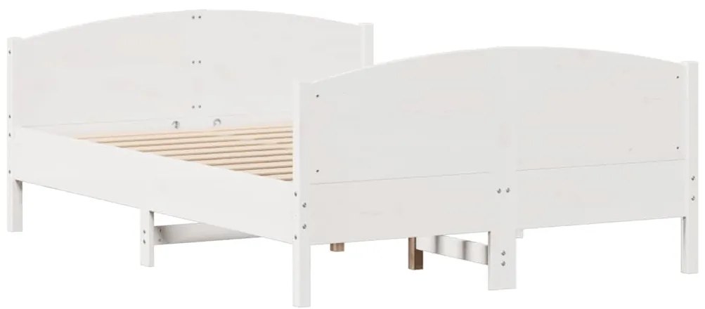 vidaXL Σκελετός Κρεβ. Χωρίς Στρώμα Λευκό 135x190 εκ Μασίφ Πεύκο