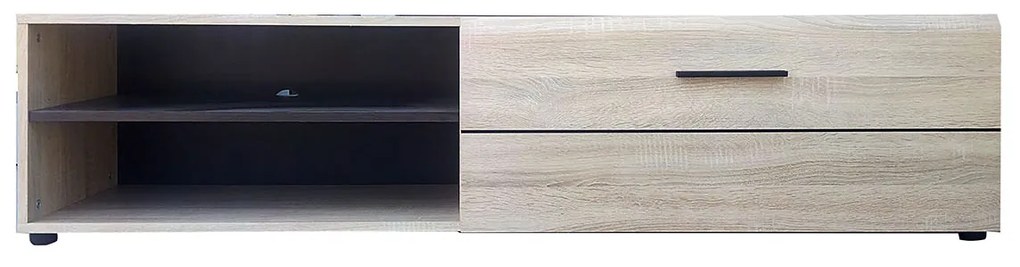 Έπιπλο TV Solo 163x41x38cm Sonoma με Wenge και MDF Καμπυλωτό τελείωμα στις πόρτες
