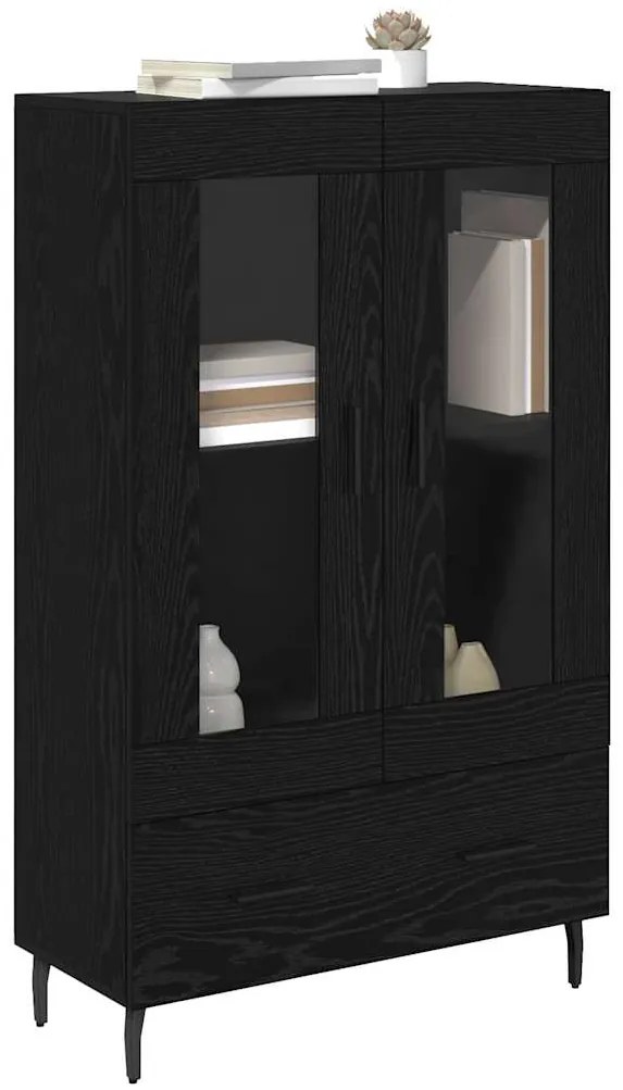 vidaXL Highboard Μαύρη Οξυά 69,5 x 31 x 115 εκ. Επεξεργασμένο ξύλο