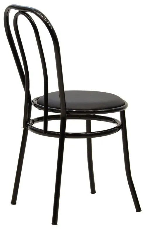 Καρέκλα "WIEN" από μέταλλο/τεχνόδερμα σε μαύρο χρώμα 39x85