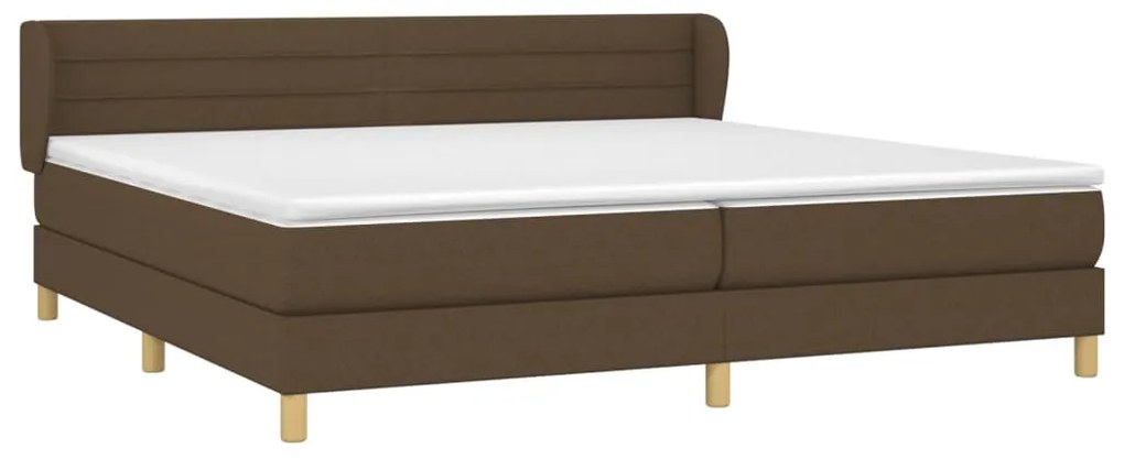 vidaXL Κρεβάτι Boxspring με Στρώμα Σκούρο Καφέ 200x200 εκ. Υφασμάτινο