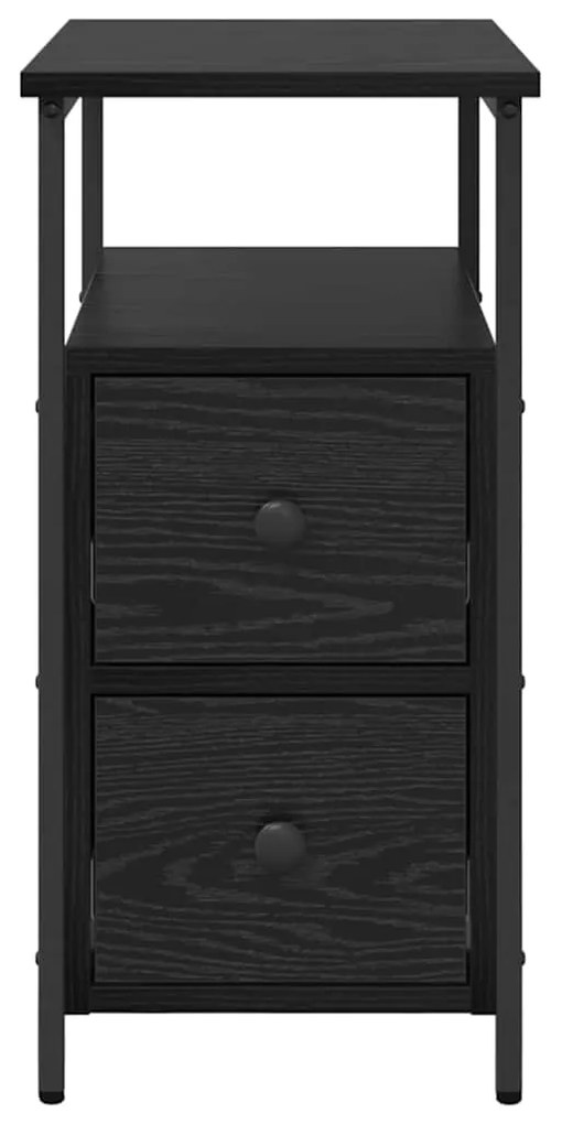 vidaXL Κομοδίνο 2 pcs Μαύρη δρυς 30 x 60 x 60 εκ. Επεξεργασμένο ξύλο