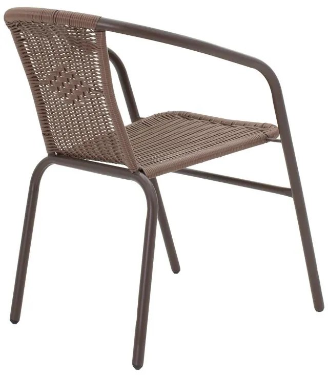 Σετ κήπου - Τραπεζαρία Ensure - Obbi 5 τεμ. μέταλλο καφέ - γυαλί 140x80x70 εκ. 140x80x70 εκ.