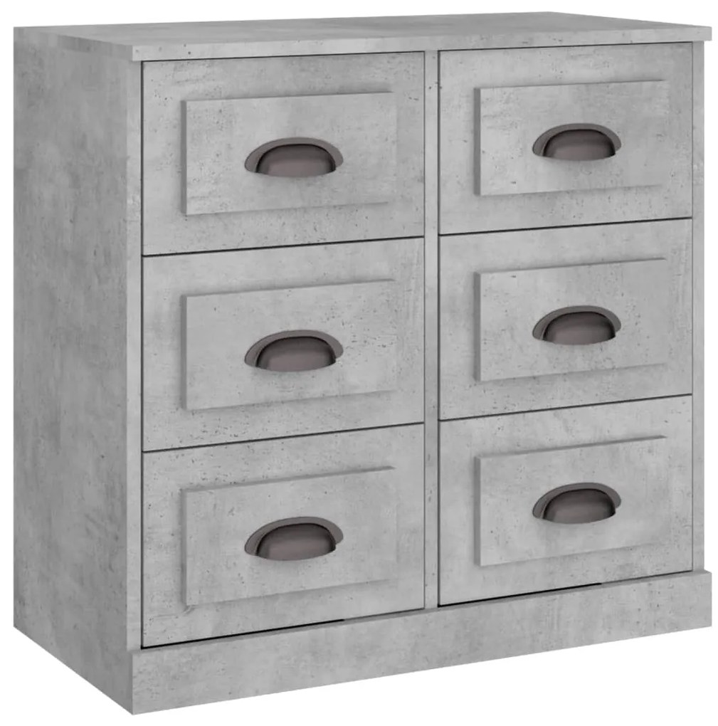 vidaXL Ντουλάπια 2 τεμ. Γκρι Σκυροδέματος από Επεξεργασμένο Ξύλο