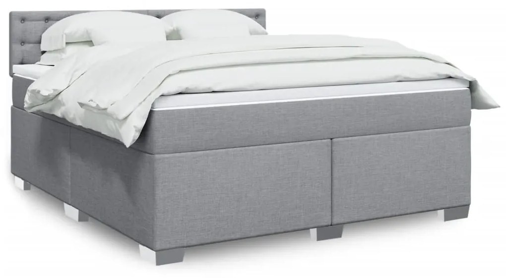 ΚΡΕΒΑΤΙ BOXSPRING ΜΕ ΣΤΡΩΜΑ ΑΝΟΙΧΤΟ ΓΚΡΙ 180X200 ΕΚ. ΥΦΑΣΜΑΤΙΝΟ 3288281